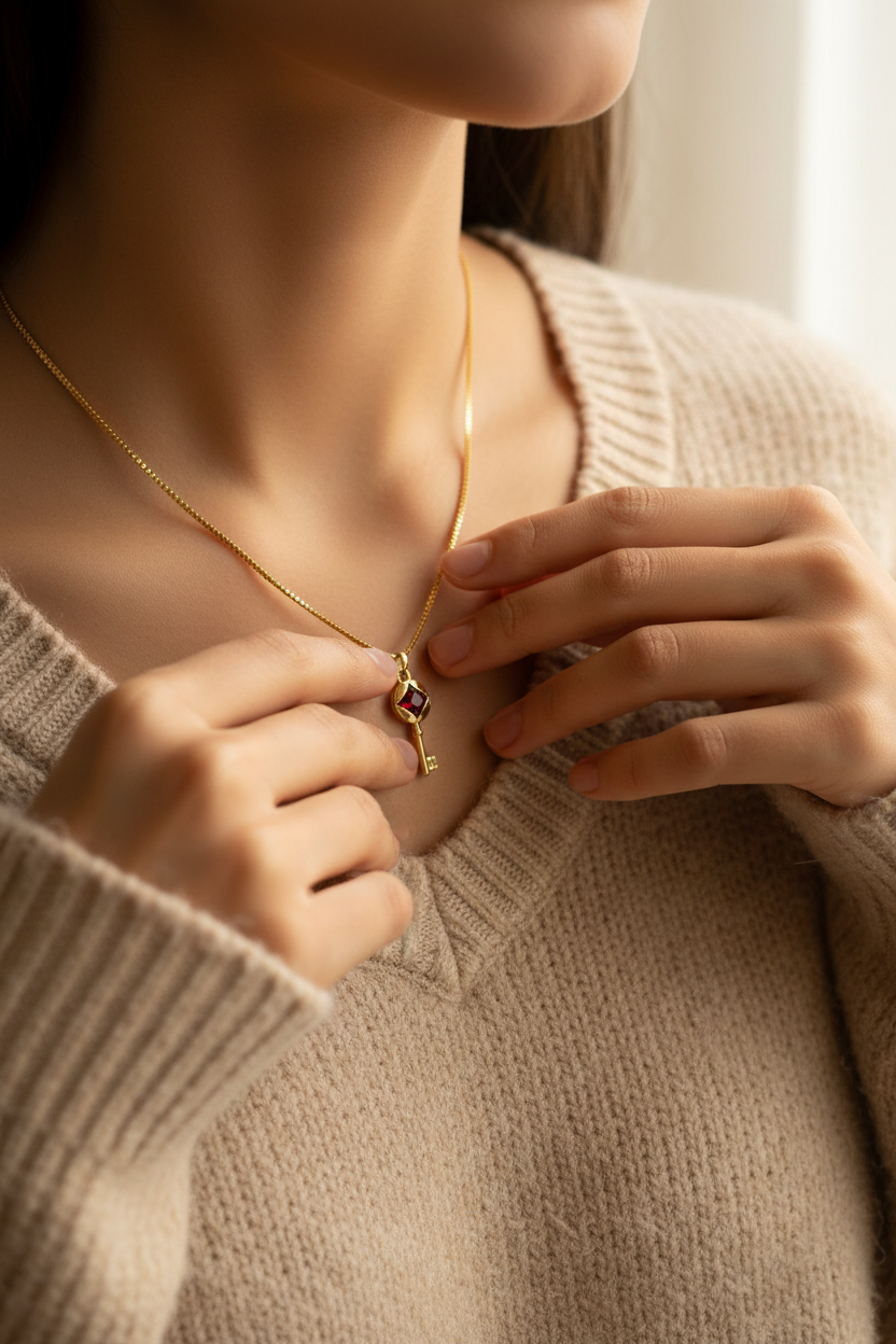 Touching pendant with sweater